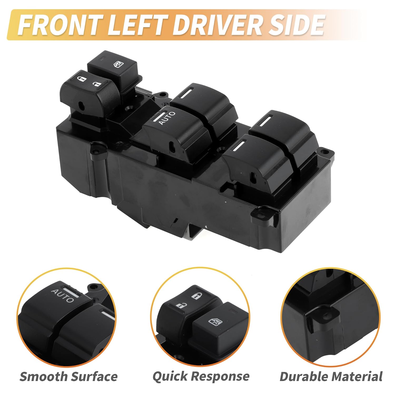 X AUTOHAUX Front Left Driver Side Power Window Switch for Honda CRV 2011-2013 No.35750T0AH01 Window Control Switch