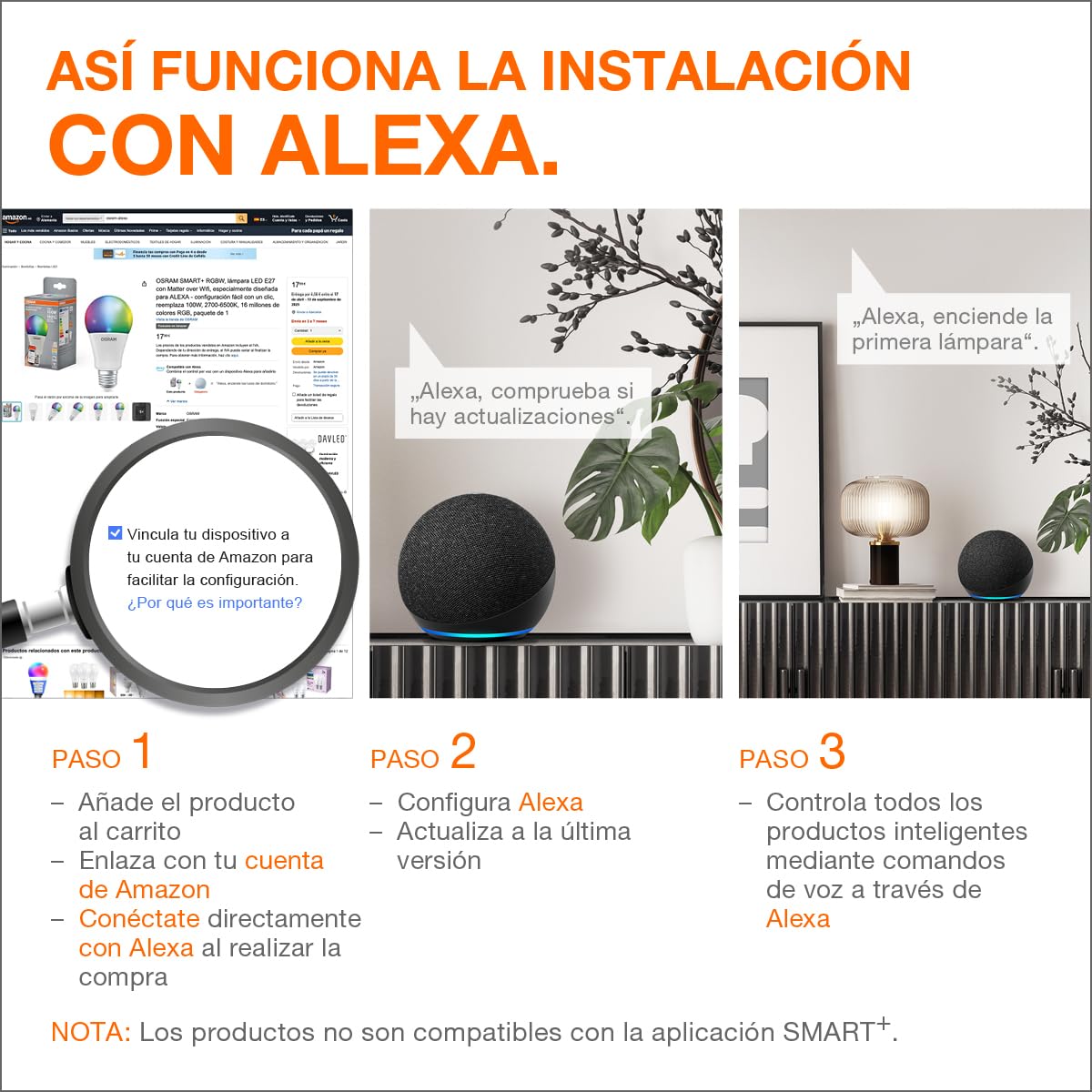 OSRAM SMART+ RGBW, lámpara LED E27 con Matter over Wifi, especialmente | , LED Lamps, 60.00 Millimetres dia, , Paquete de 4