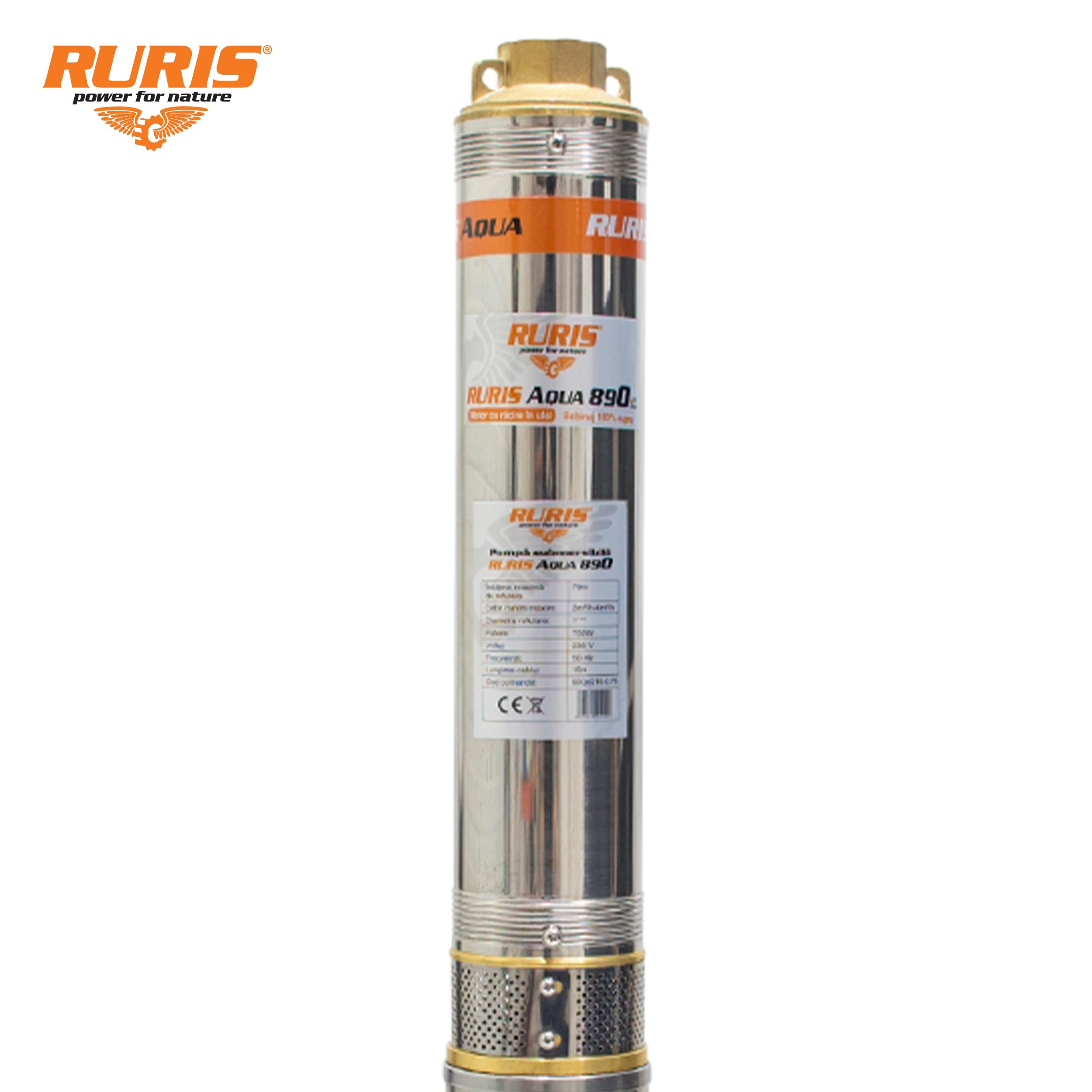 RURIS Bomba sumergible aqua 890 750 W, 1", 4000 l/h, max 79 m, cable 15 m con panel de control