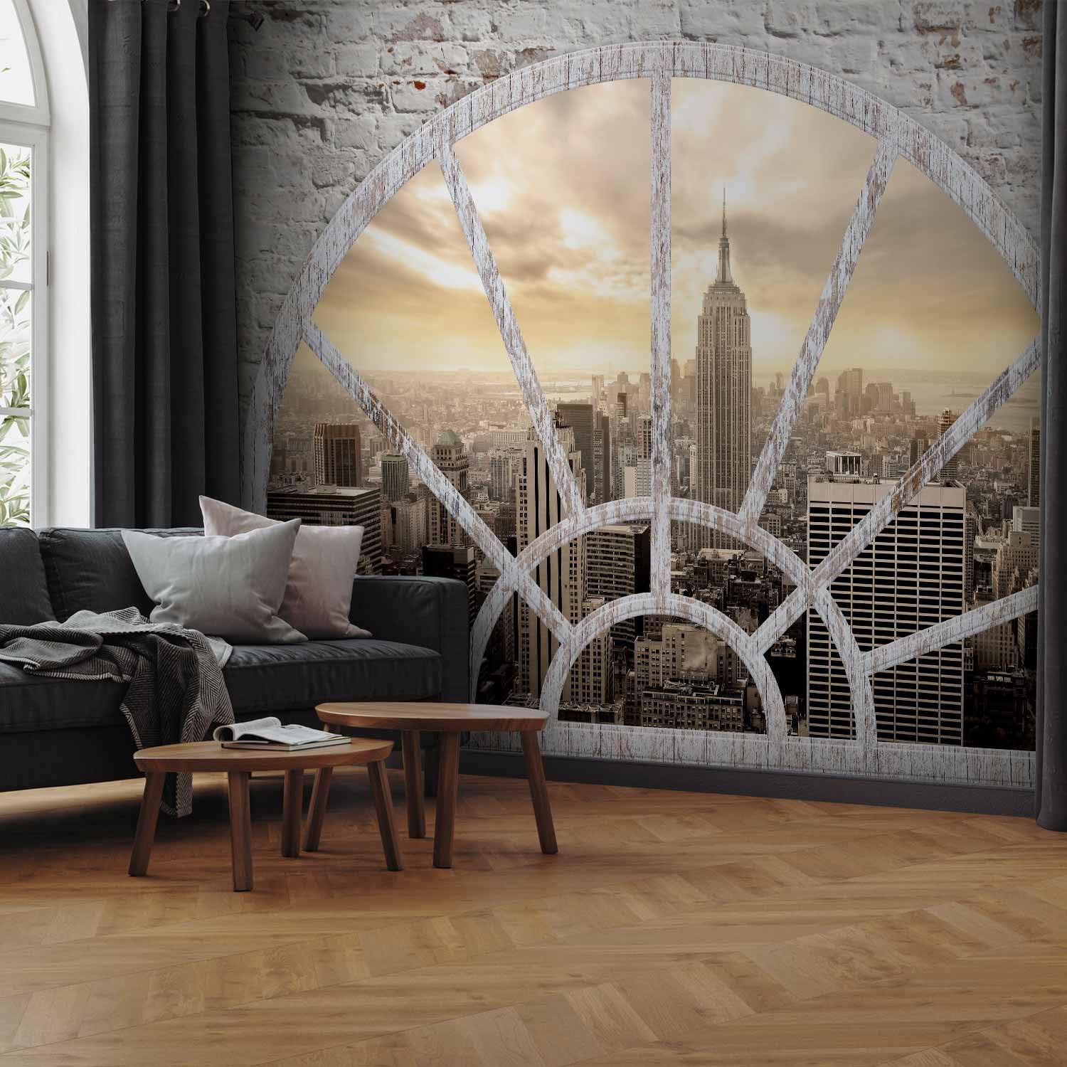 Fotomurales B&D XXL - 400x280 cm XXL Papel pintado tejido no tejido Decoración de Pared decorativos Murales moderna Diseno Fotográfico Ciudad New York ventana d-a-0043-a-b #05