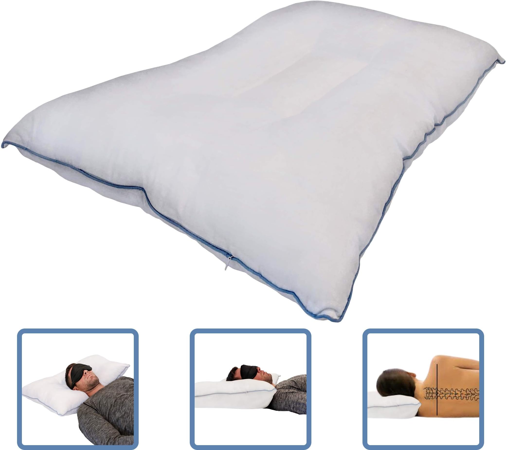 Best+Pillow Chiropractor Recommended Contour Neck Support Cervical Pillow - for Side Sleepers, for Back Sleepers, for Neck and Shoulder Pain, for Back Pain & Snoring - for Sleeping Better Naturally
