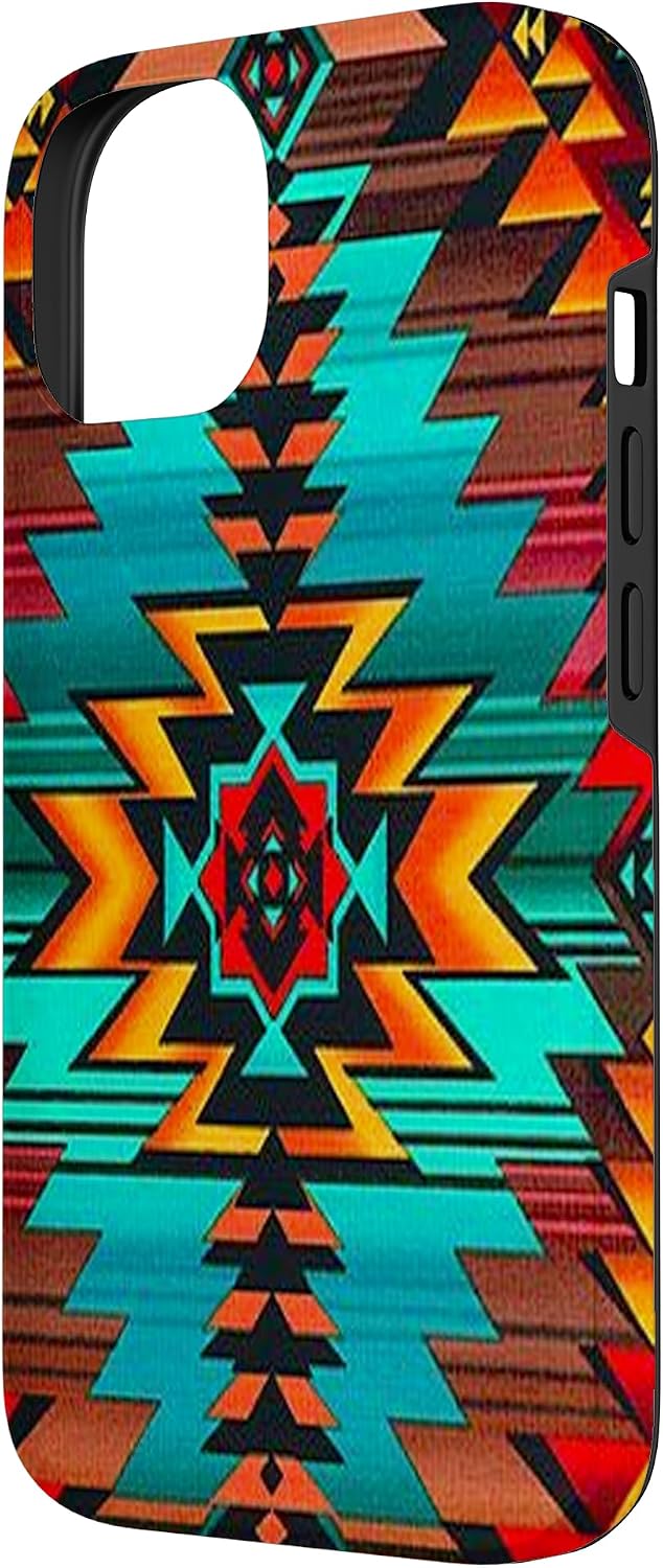 Southwestern Aztec Design - Turquoise & Sunset Colors Case for iPhone 14