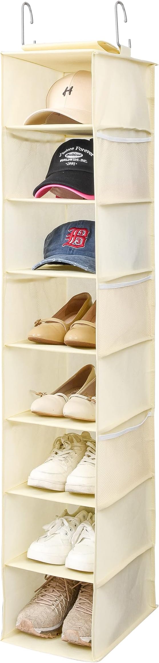 HoneyCanDo 8Shelf Hanging Closet Organizer, White SFT