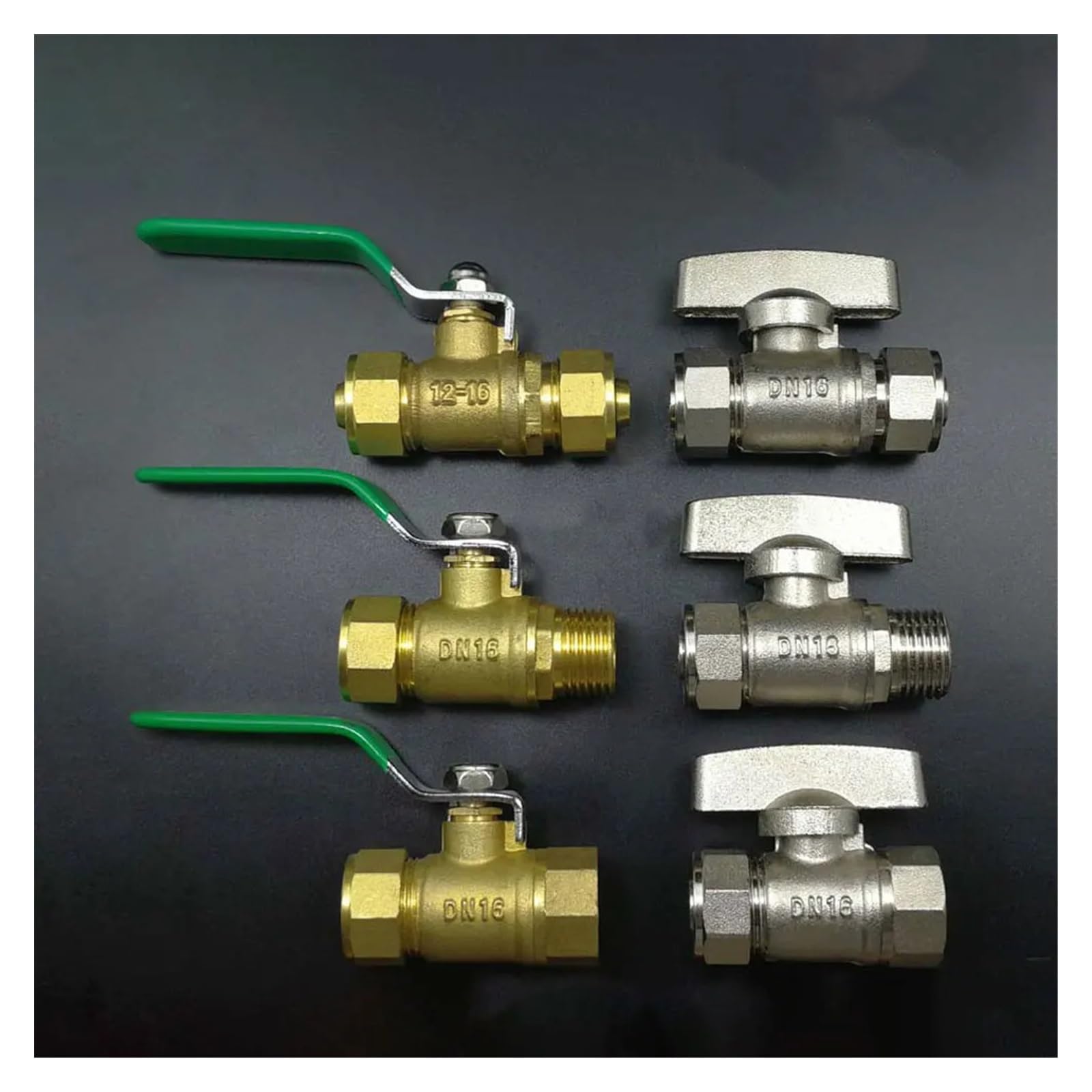 1pc Brass Nickelage DN15 DN20 Male/Female Thread Ball Valve 2025/2632 Pex Pipe Fitting Aluminum Pipe for Floor Heating(2025 Nickel Plated)