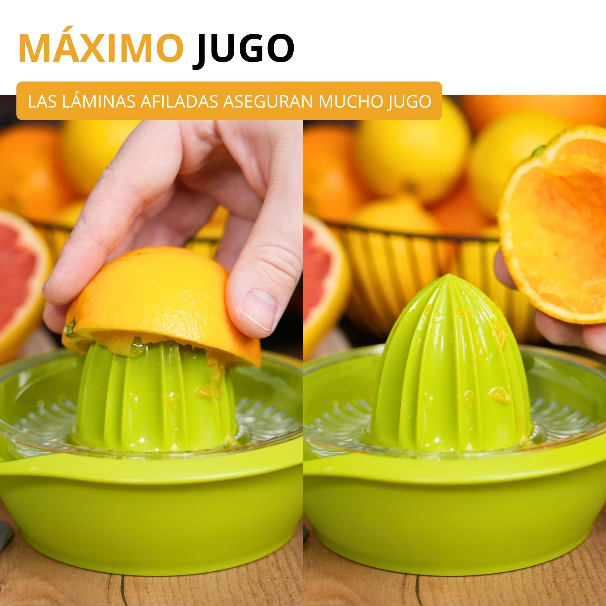 Westmark Exprimidor de limón/cítricos con recipiente, Diámetro: 18,7 cm, Capacidad: 0,5 litros, Plástico, Limetta, Verde manzana, 3091227A