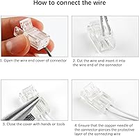 Vista 6 de RGBZONE 10 piezas de 2 pines de 8 mm de tira LED a conectores de cable y 10 m/32.8 pies de cable de extensión de 2 pines para tiras de luces LED