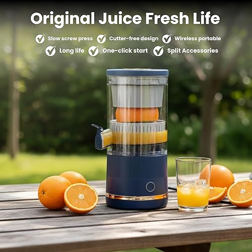 Miniatura 7 de KUYRA Exprimidor eléctrico recargable de cítricos Exprimidor portátil USB con cepillo de limpieza, exprimidor de pomelo de limón naranja, fácil de