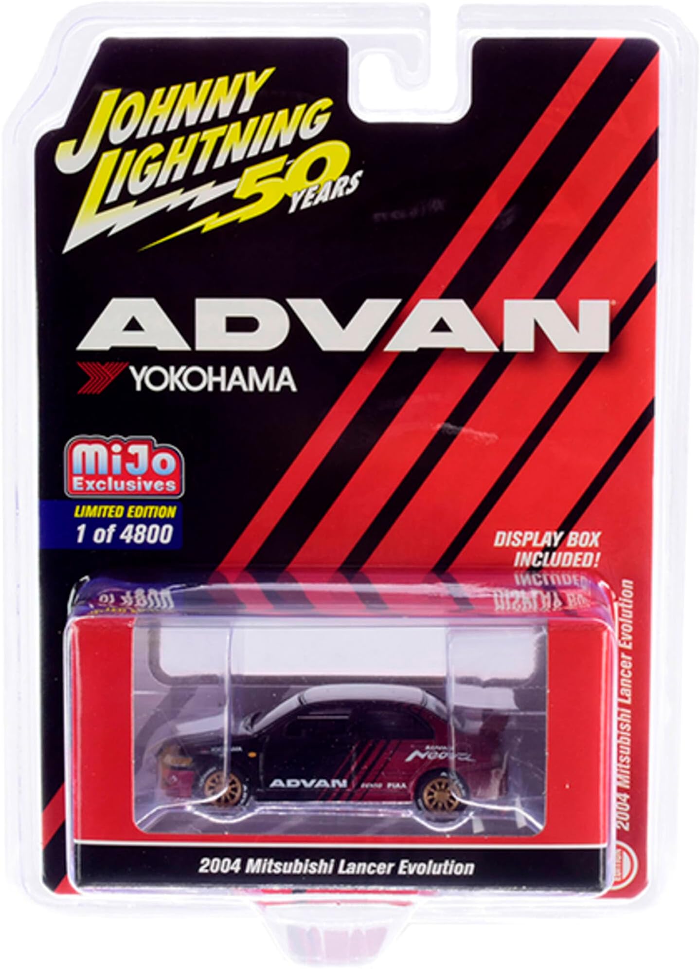 2004 Mitsubishi Lancer Evolution ADVAN Yokohama JL 50th Anniversary Ltd Ed 4800 pcs 1/64 Diecast Car by Johnny Lightning JLCP7216