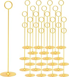 ERYTLLY 24 Pack 12 Inch Steel Place Card & Table Number Holders, Gold