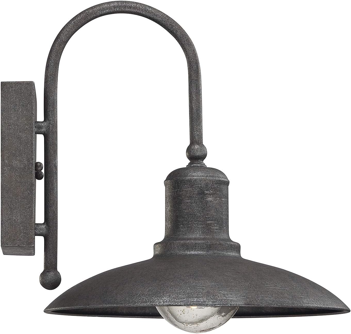 Savoy House 5-5031-1-32 Mica Industrial-Inspired Outdoor Metal Wall Lantern, Vintage Storefront-Style Fixture, 1-Light 60 Watt, 11" H x 11" W, Artisan Rust