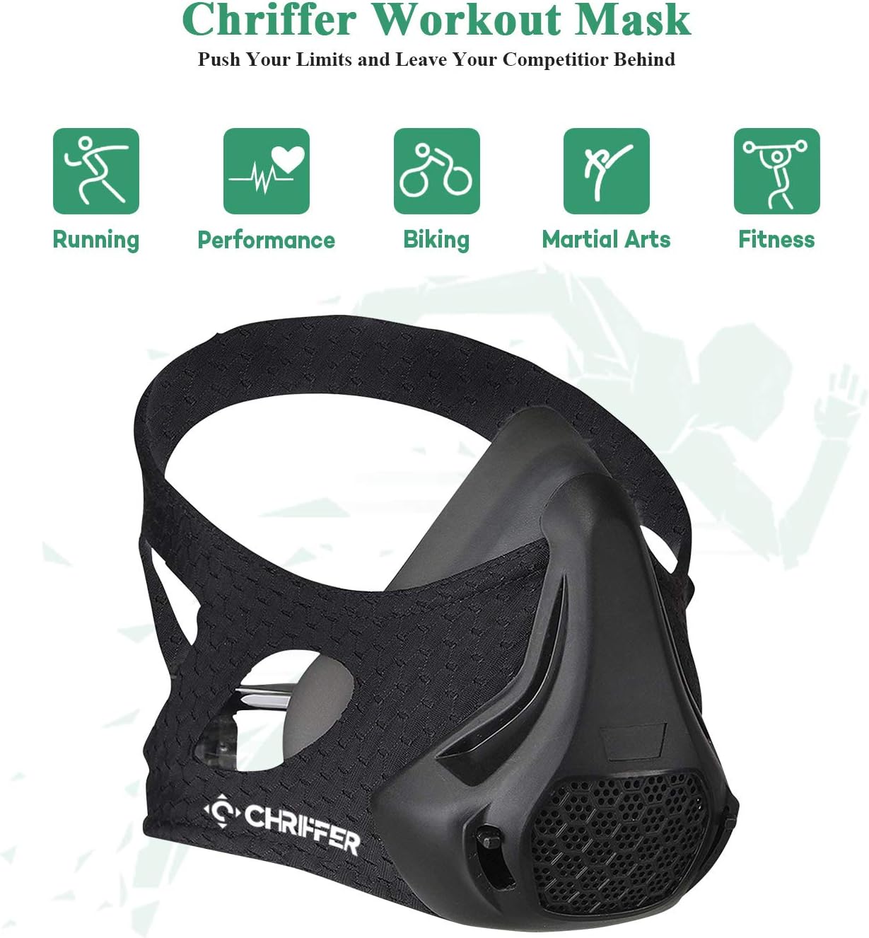 Chriffer Sports Mask Fitness with 24 Breathing Resistance Levels : Sports & Outdoors