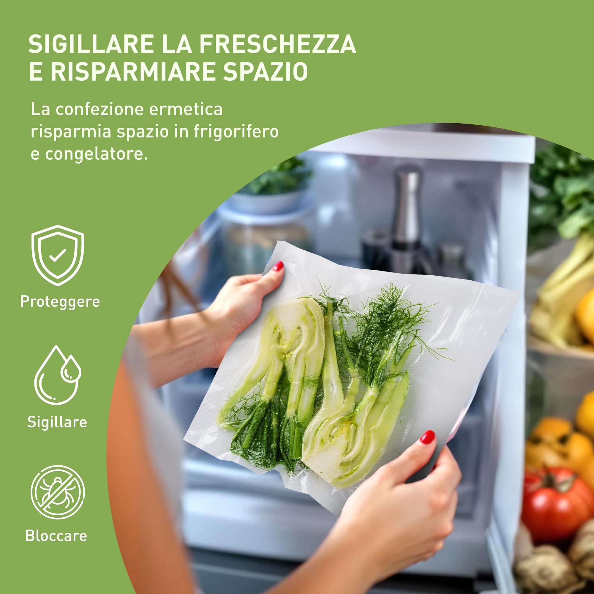 culivac Sacchetti Sottovuoto Alimenti 20x30 cm – Buste Sottovuoto Alimenti per Macchine Estrazione Esterna – Buste per Sottovuoto per Alimenti Compatibili con Sous Vide e Congelamento – 100 Pezzi