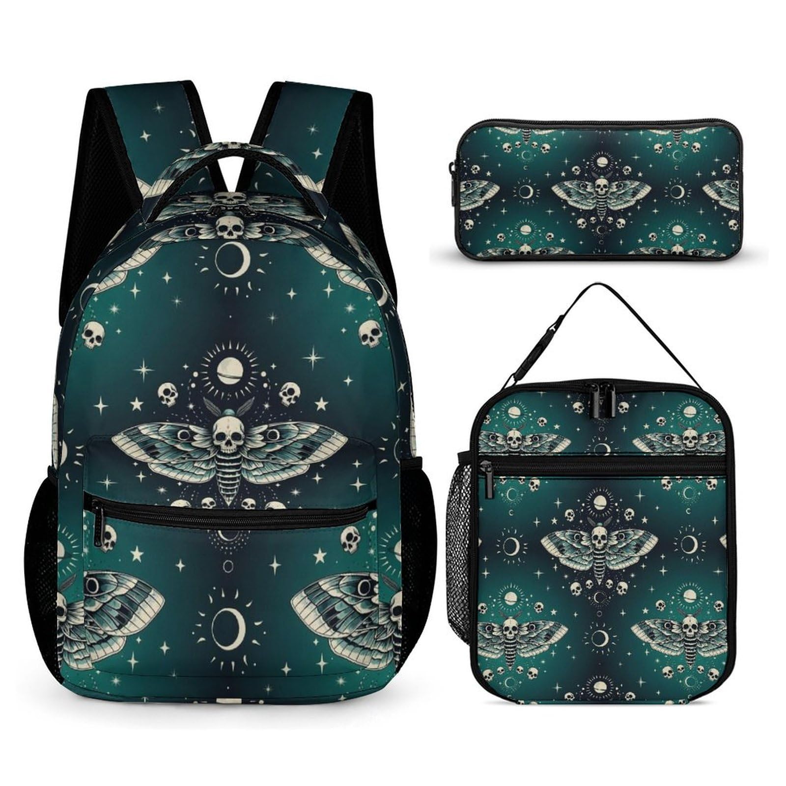 Sac à dos léger papillon (92) avec boîte à lunch, sacs de rangement, sac de jour et accessoires cosmétiques