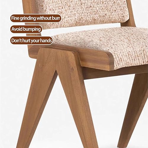 Miniatura 5 de Dining Chairs Linen Mid Century,Kitchen Chairs with Wood Legs,Farmhouse Dining Room Chair,Living Room Chair Armless Accent with Back for Room
