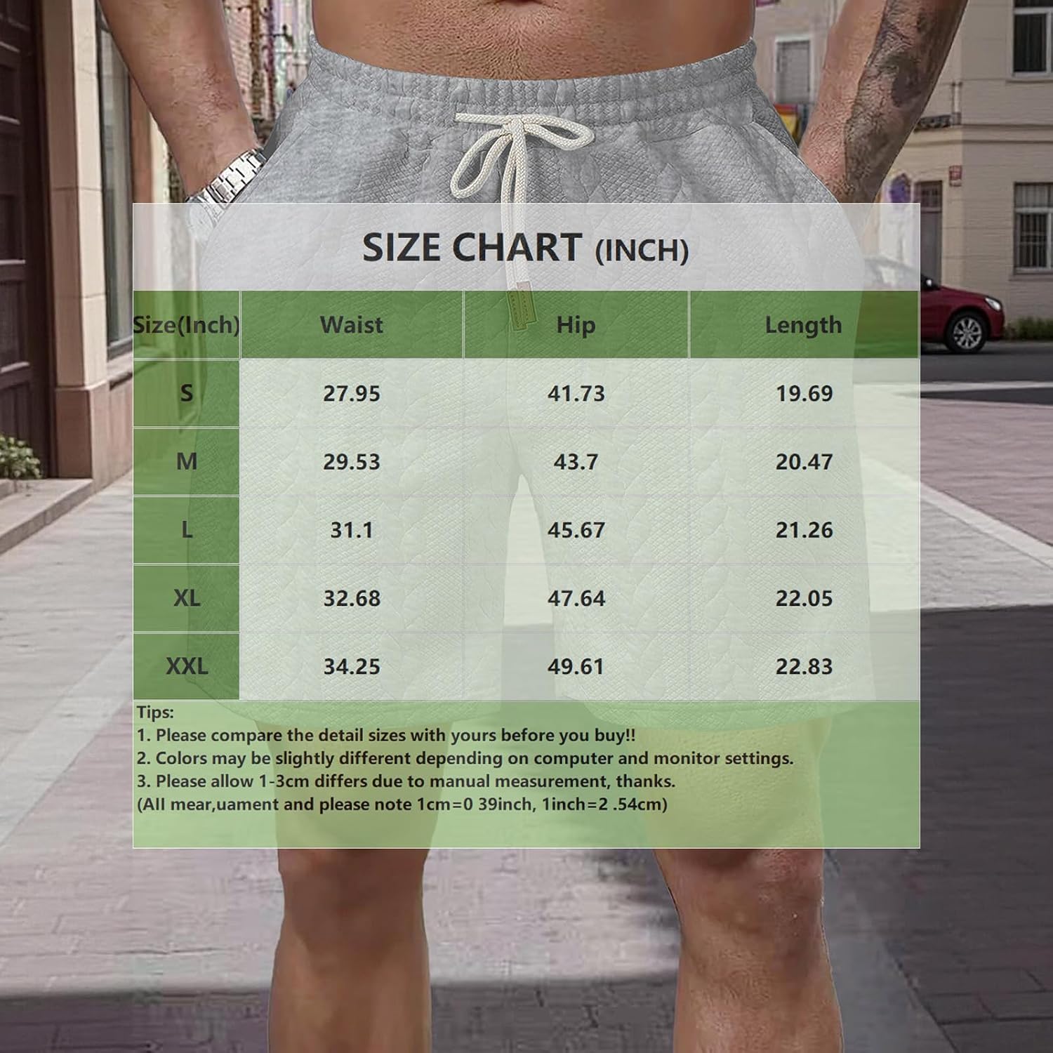 Ymosrh Men's Summer Shorts Stretch Athletic Workout Beach Vacation Shorts with Pockets S-2XL