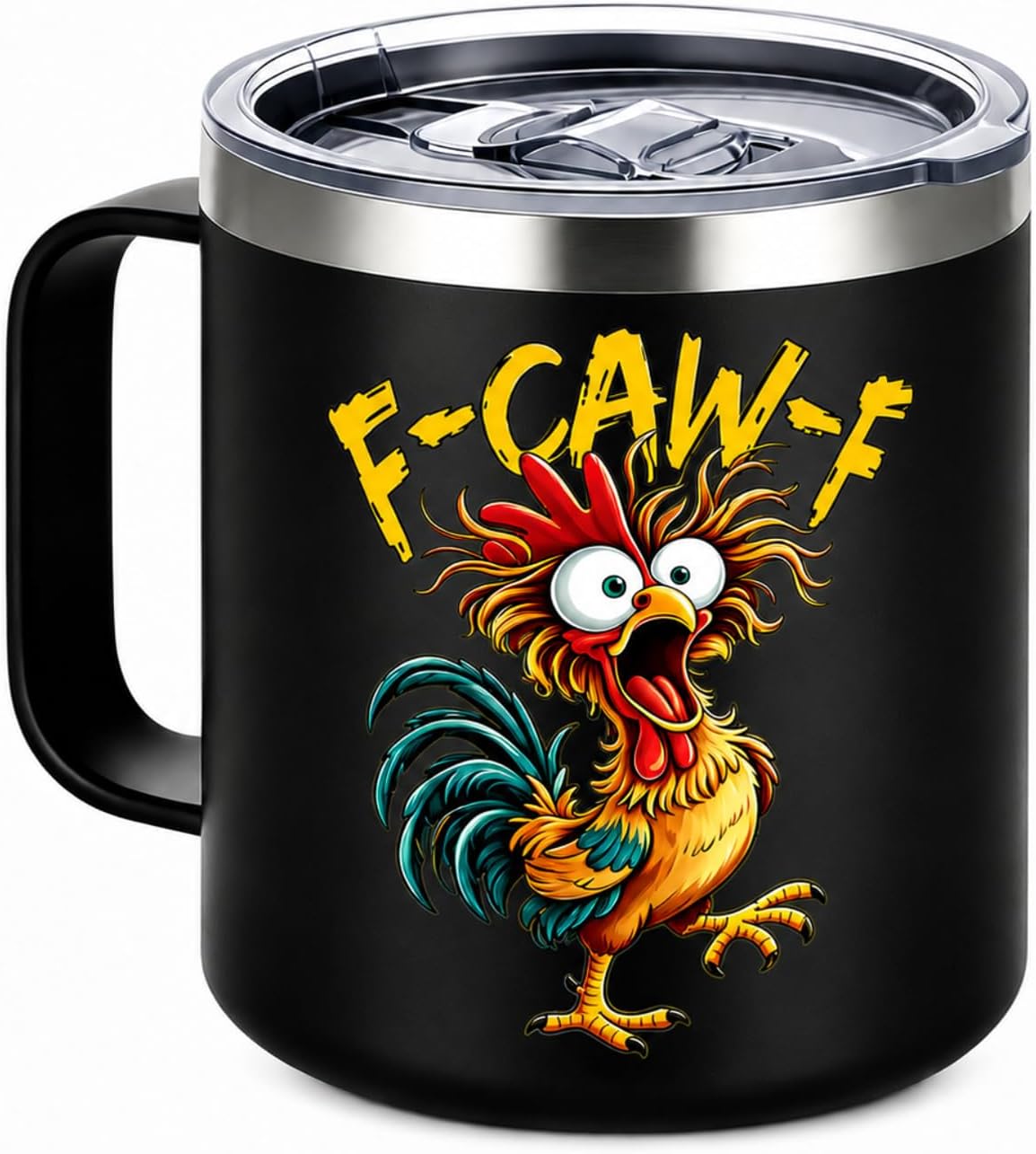 F-Caw-F Stainless Steel Funny Mug 15oz, Funny Gag Gift for Adults