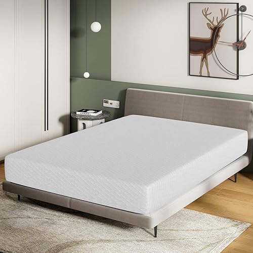 Miniatura 7 de BestMassage Colchón matrimonial de 10 pulgadas | Espuma viscoelástica de gel | Tacto firme medio | Blanco | Cama en una caja, certificado