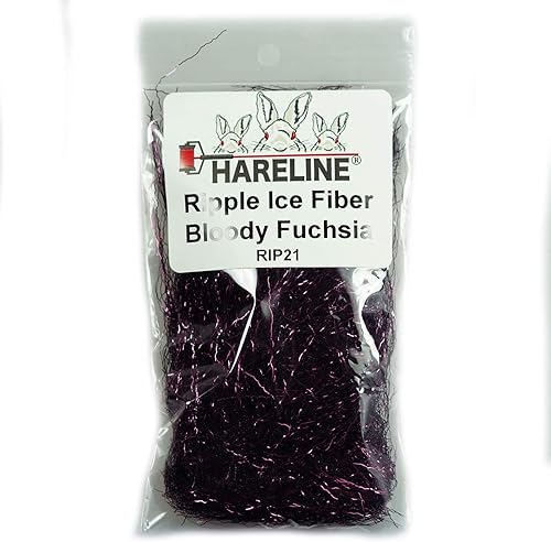 Miniatura 19 de Hareline Fibra de hielo Dubbin Ripple Negro -,Fucsia sangriento,azul, (Blue UV),Chartreuse,#67 Cobre,Púrpura eléctrico,amarillo (FL