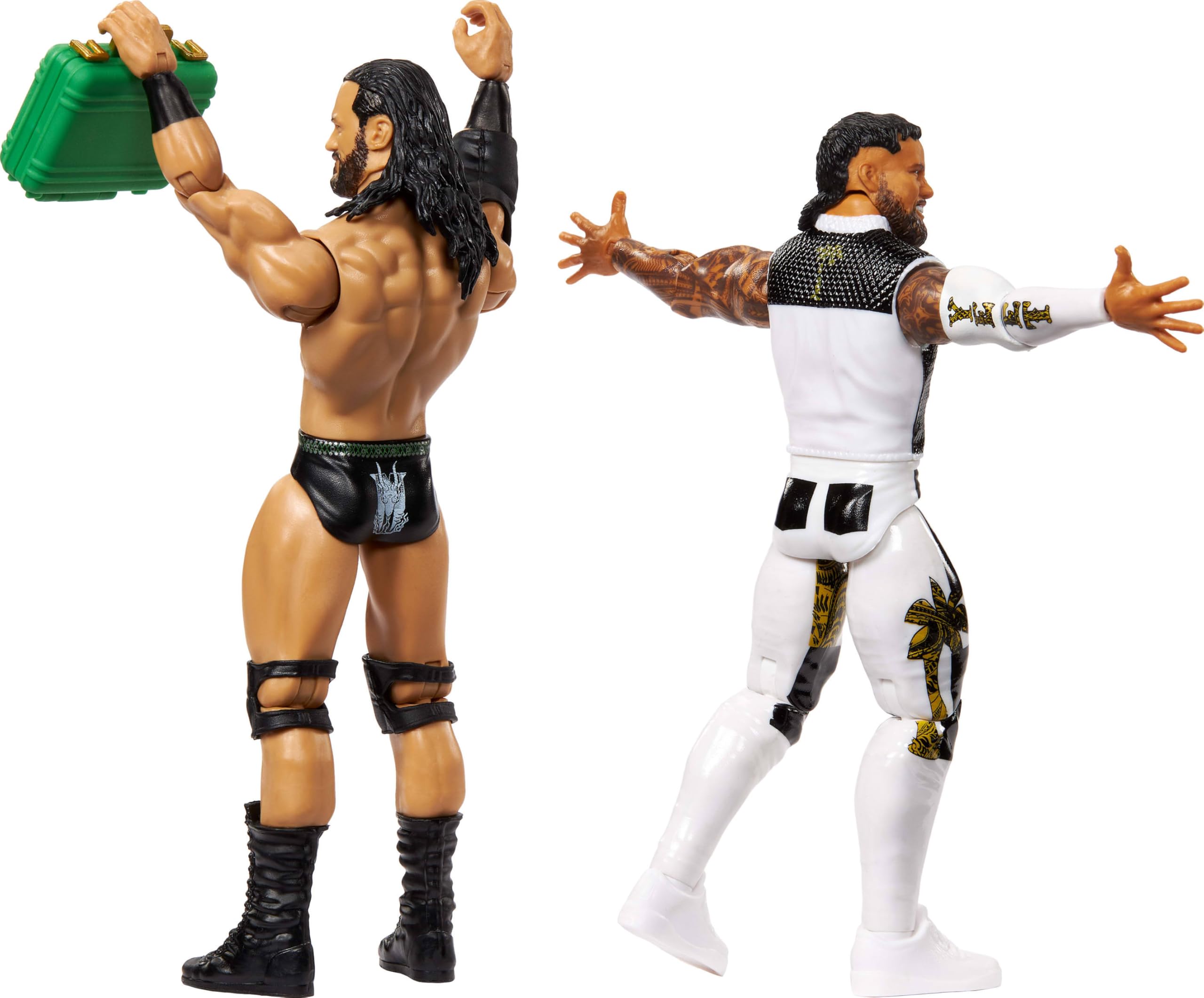 Mattel WWE Main Event Showdown Lot de 2 figurines avec accessoire, série #23 Jey USO vs Drew McIntyre à collectionner, 15,2 cm