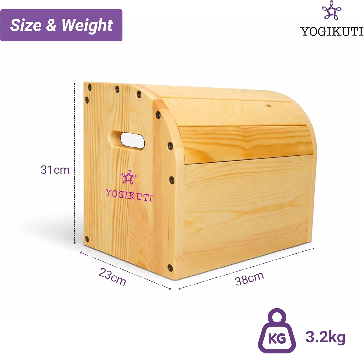 Yogikuti Viparit Karni Box by Yogikuti – Wooden Yoga Prop for Inverted Lake Pose, Ideal for Iyengar Yoga Practice and Support