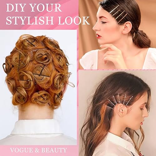 Miniatura 10 de AITRAI - 200 horquillas marrones, 100 horquillas marrones y 100 horquillas en forma de U para moño con caja, 2.4 pulgadas