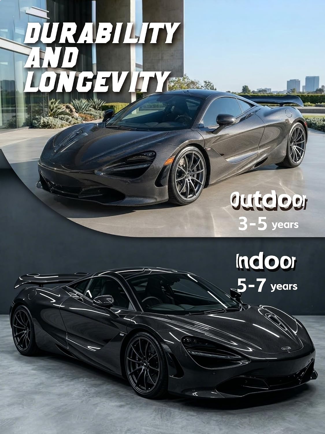 6D Glossy Black Carbon Fiber 1ft x 5ft Car Wrap Vinyl Roll image 3