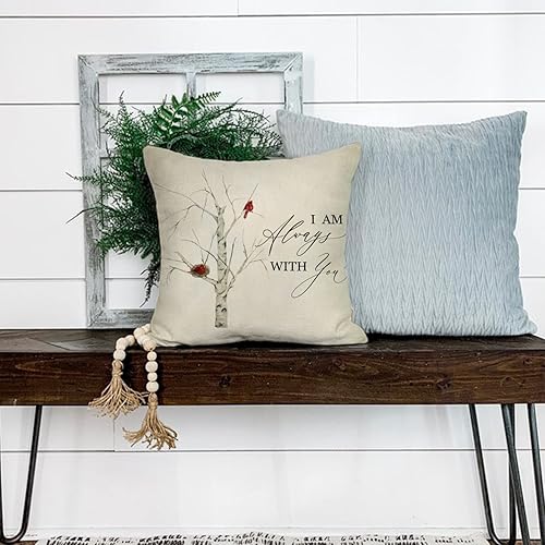 Miniatura 7 de Softxpp Funda de almohada decorativa de cardenal de invierno, diseño de pájaros rojos de Navidad, conos de pino, con cita de cotización, bayas de