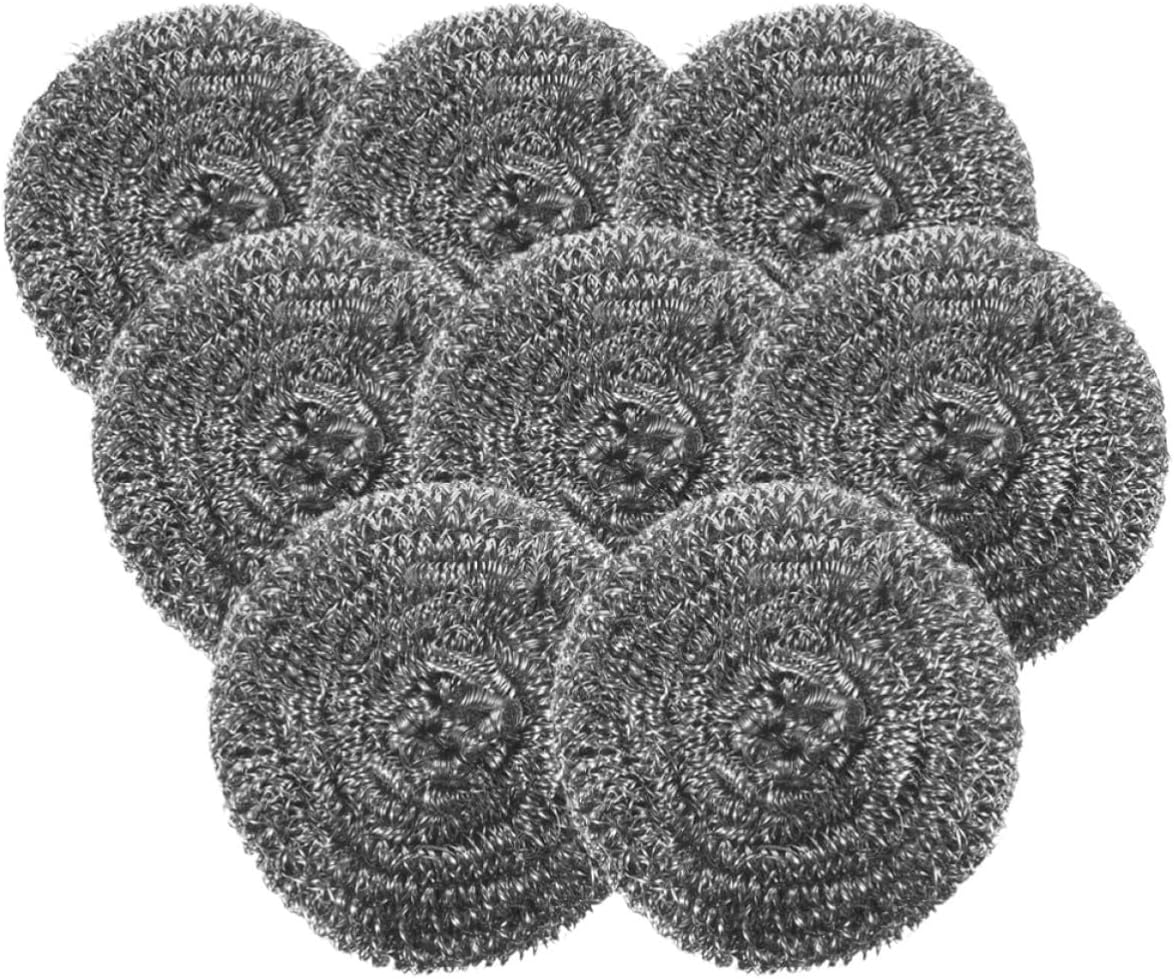 8pcs Stainless Steel Scrubber Balls Metal Kitchen Cleaning Brush Pot and Pan Scrubbing Pads for Dishwashing and Home Kitchen Use