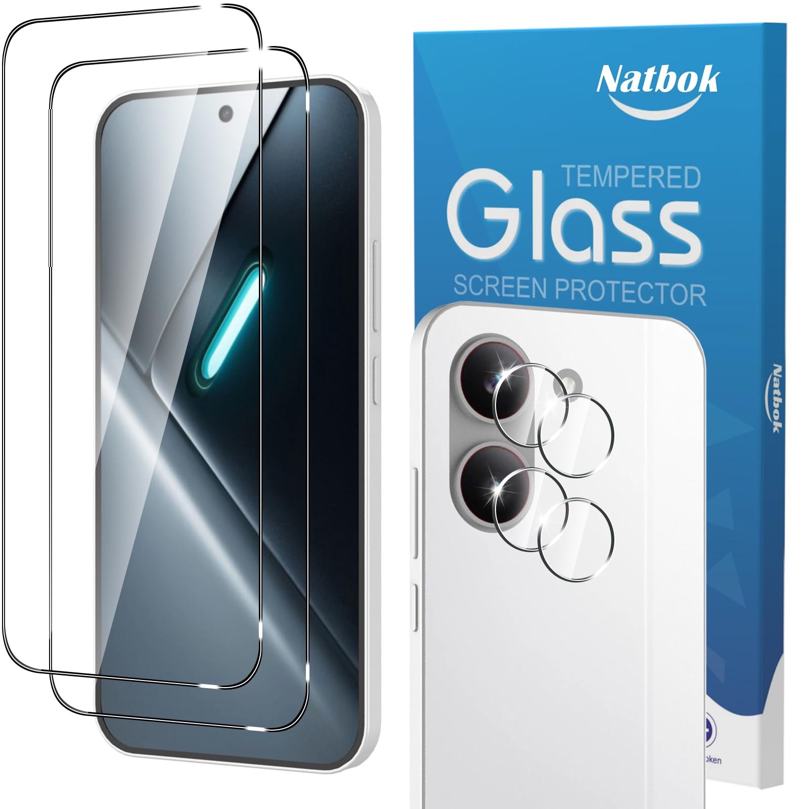 2+2 Pack for Xiaomi Poco X8 Pro Screen Protector with Camera Lens Protector,Full Coverage 9H Tempered Glass Film,HD Clear Scratch Resistant,Bubble-Free for Poco X8 Pro Screen Protector