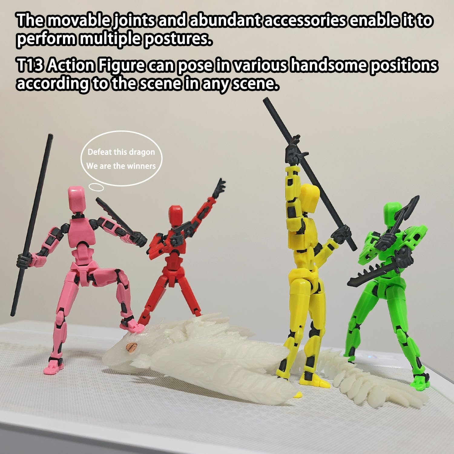 T13 Action Figure Set, 10PCS Robot 3D Printed Toys Lucky Titan 13 Action Figure with Multiple Accessories, Dummy 13 Multi-Jointed Movable, Gifts for Boys and Girls (Requires Assembly) - Image 5