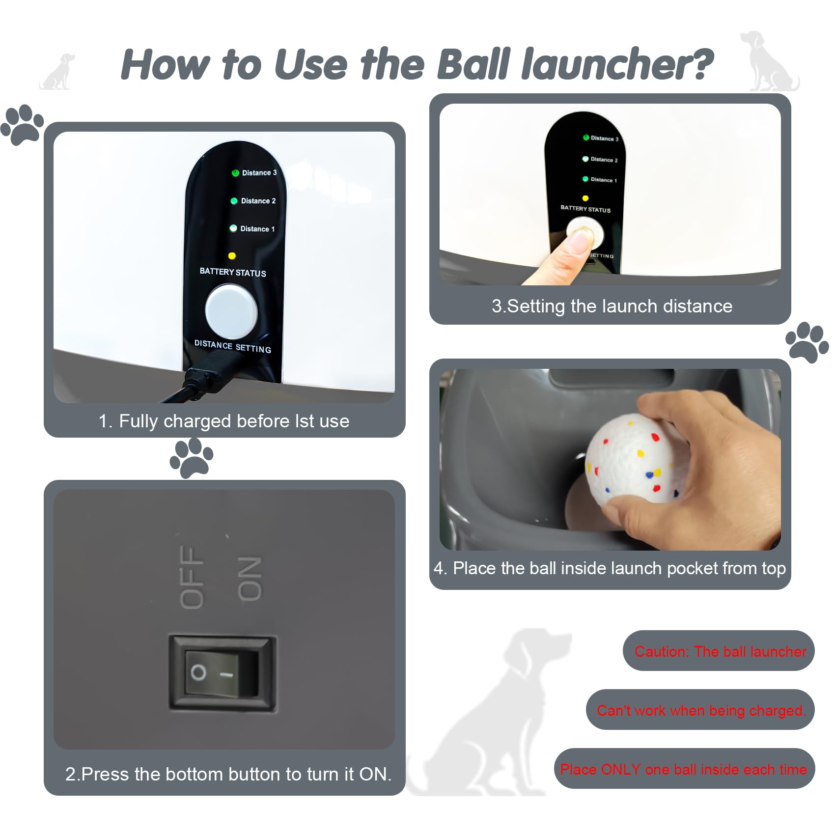 MEKAPLE Lanceur automatique de balles pour chien, lanceur de balles interactif amélioré pour chien avec 3 distances, 8,6 à 20,6 m, lanceur de balles télécommandées pour chiens de taille moyenne et