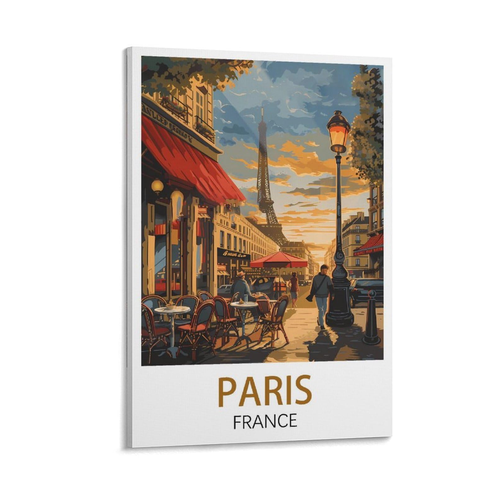 Lcyuaopp Frame-Style Paris France Vintage Travel Poster 08X12inch(20X30cm) Canvas Art Poster And Wall Art Picture Print Modern Family Bedroom Decor Posters