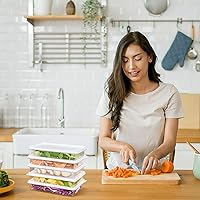 Vista 7 de Bacon Keeper Contenedor de almacenamiento de alimentos con tapa, protector de carne de plástico hermético, recipientes de queso para refrigerador