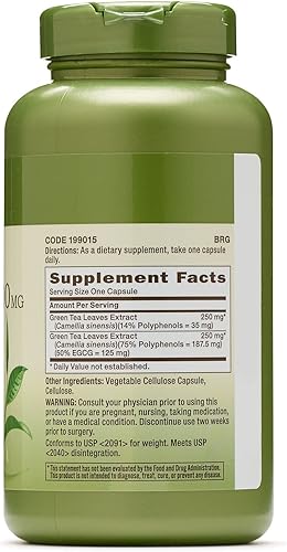 Miniatura 3 de GNC Herbal Plus Complejo de té verde 500 mg, 100 cápsulas, apoyo al metabolismo