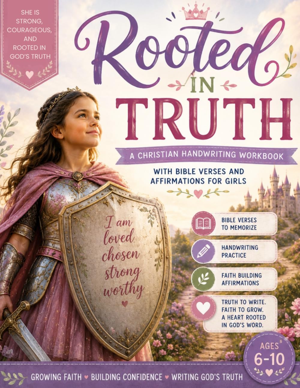 Rooted in Truth: A Christian Handwriting Workbook with Bible Verses and Affirmations for Girls
