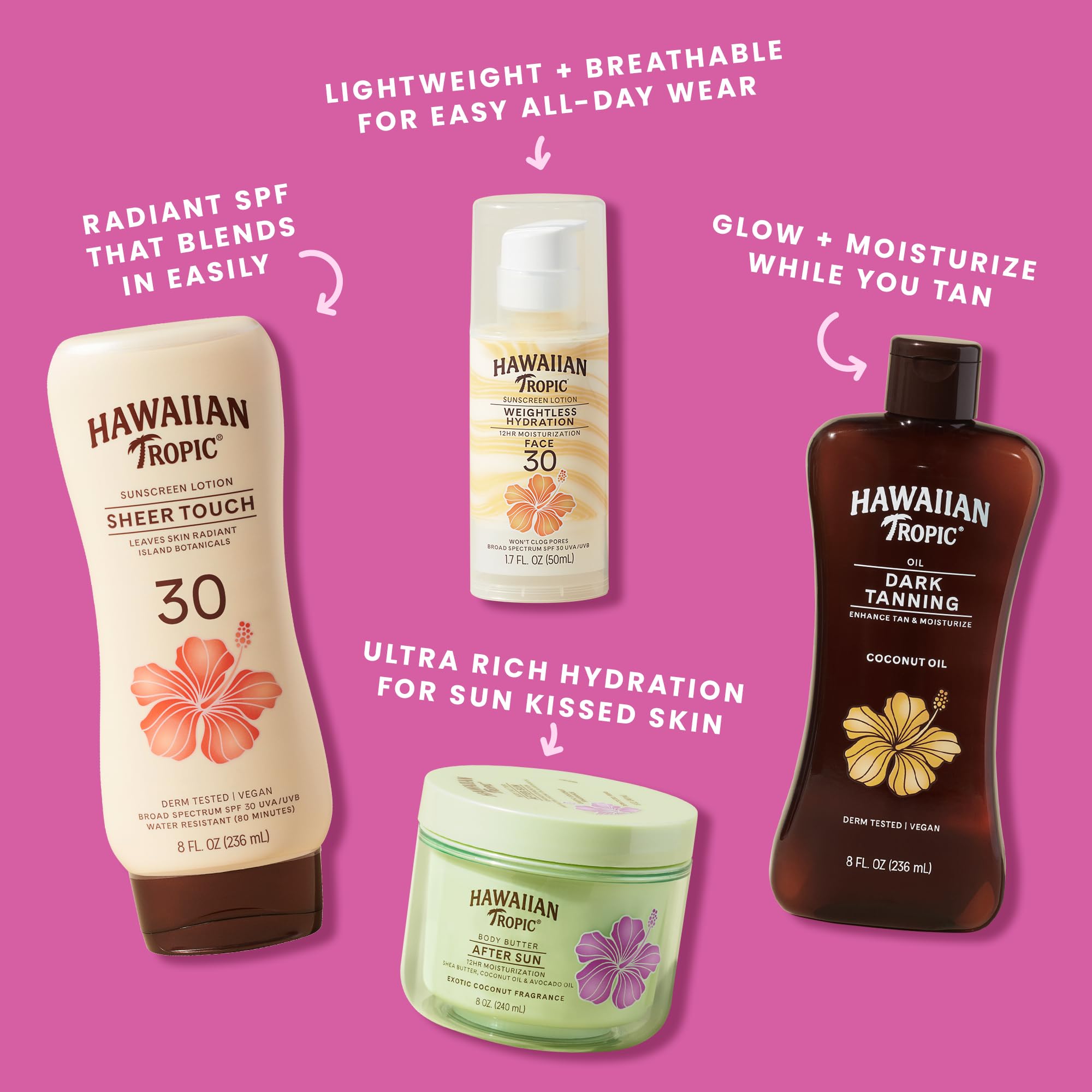 Hawaiian Tropic After Sun Lotion Moisturizer and Hydrating Body Butter with Coconut Oil, 8 ounce