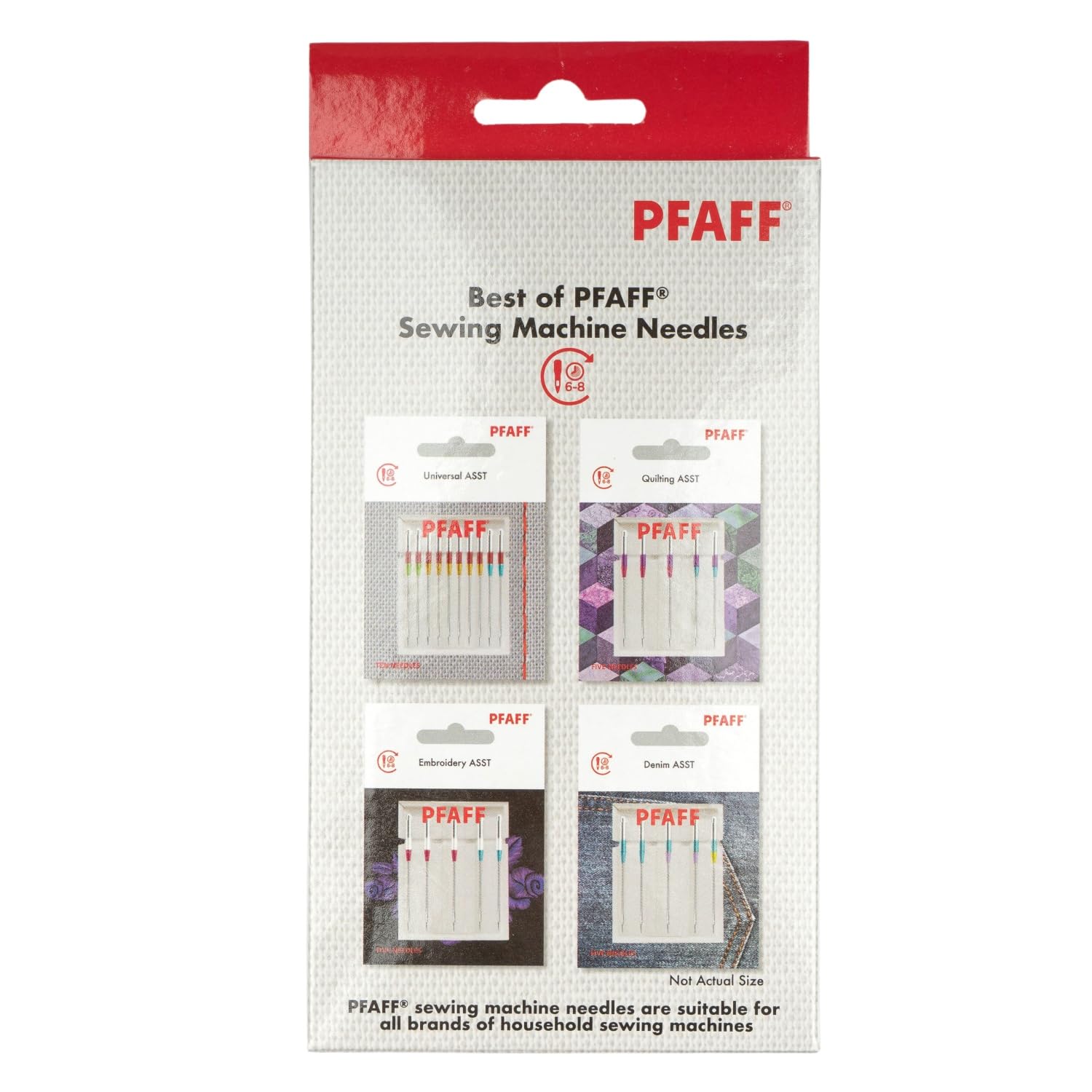 Pfaff Maschinennadel-Sortiment 4er-Set – 25 Nadeln für Universal, Quilting, Jeans & Stick – System 130/705H