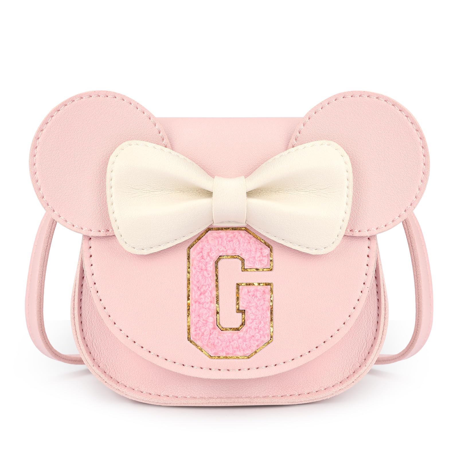 mibasies Toddler Purse for Girls Age 3-8, Pink Letter G Toy Birthday Gift