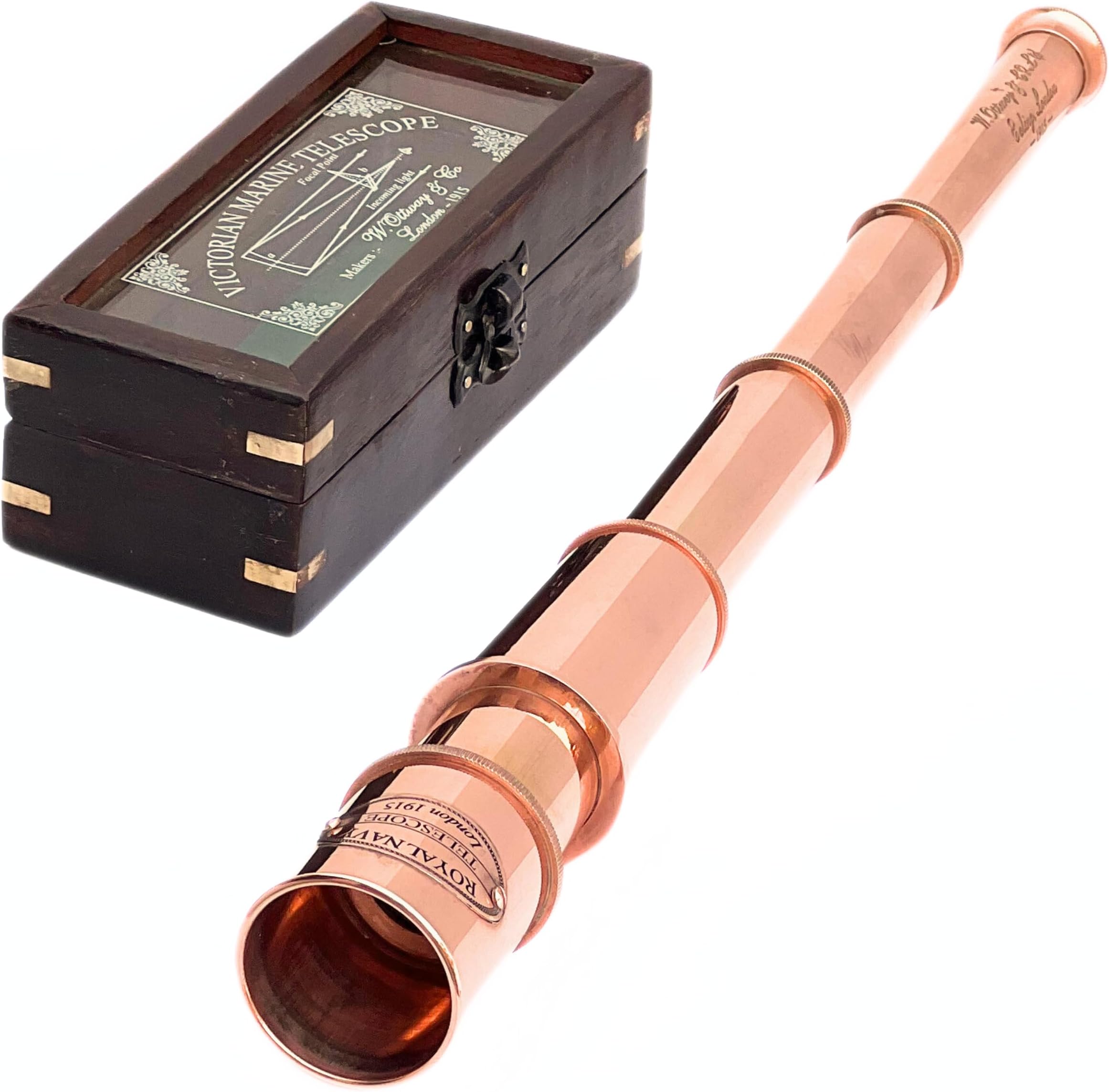Collectible Buy Copper Vintage 1915 Retro Sailor Marine Telescope - Royal Navy