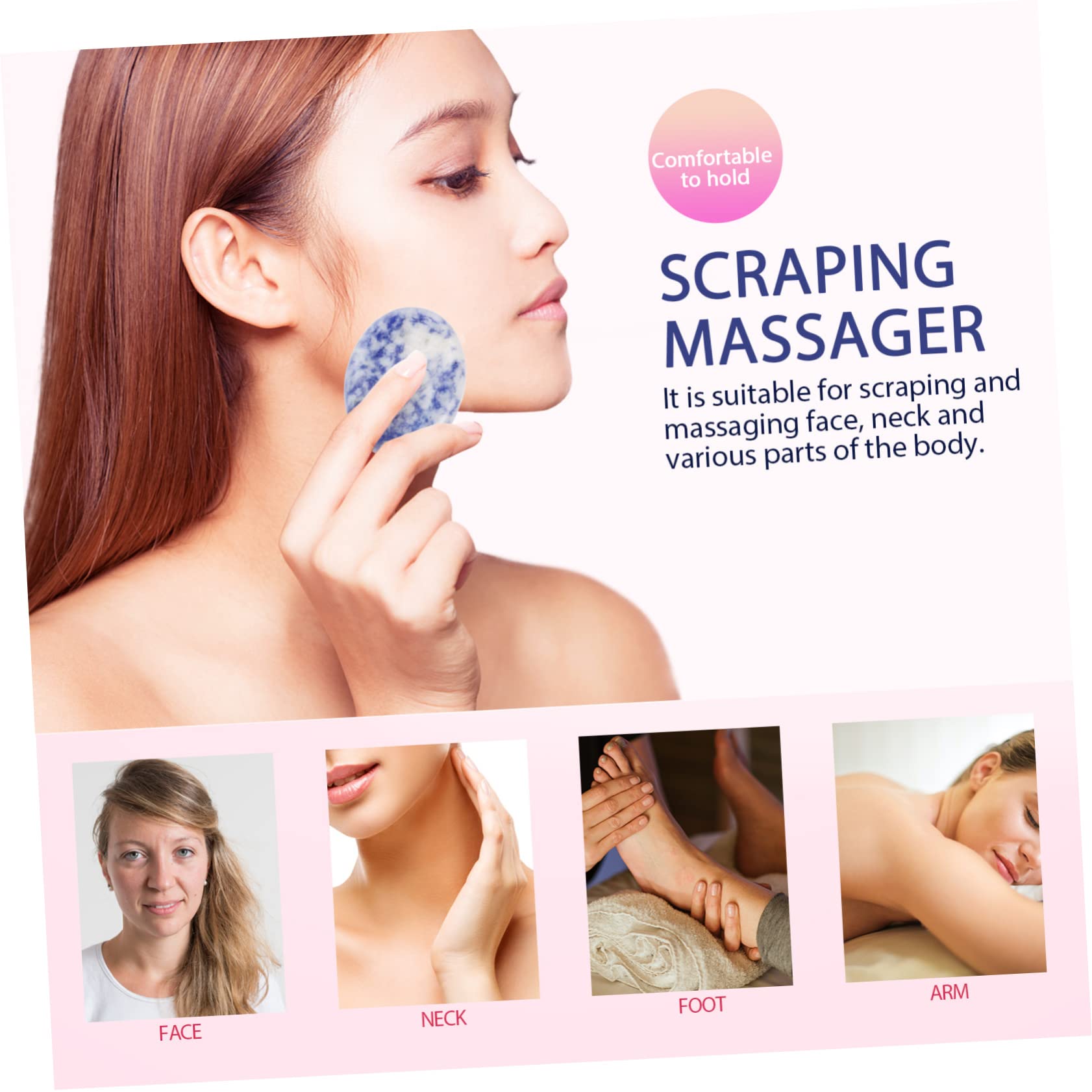 FOMIYES 2pcs Natural Crystal Healing Thumb Worry Stone for Relief Massage Stone Smooth Edges