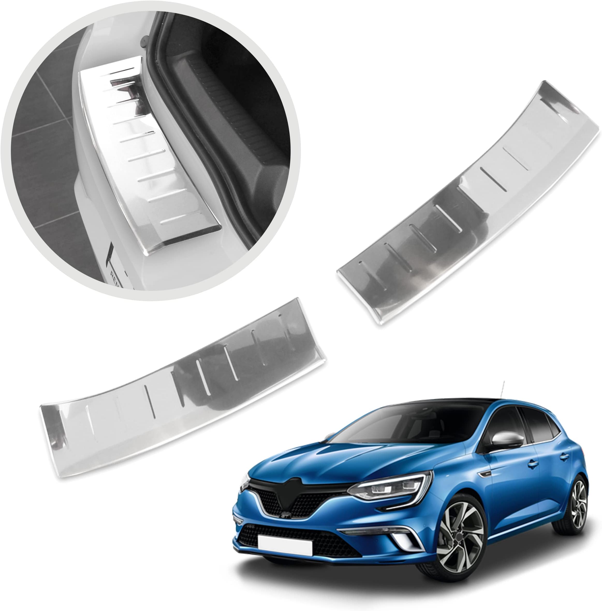 Protezione Paraurti In Acciaio Inox Per Renault Mégane 3 Grandtour (2009-2015) - Design Preciso, Montaggio Facile