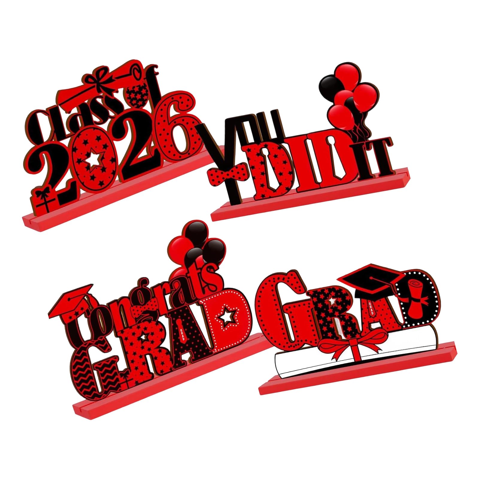 Hredyqw Class of 2026 Wooden Table Centerpieces Graduate Table Signs for Graduation Parties Favor 2026 Graduation
