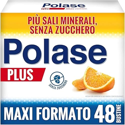 Polase Plus Magnesio e Potassio, Integratore Alimentare Sali Minerali Contro Stanchezza, Fatica e Caldo, Gusto Arancia e Mandarino, Maxi formato da 48 Bustine (2x24) Generico - integratore