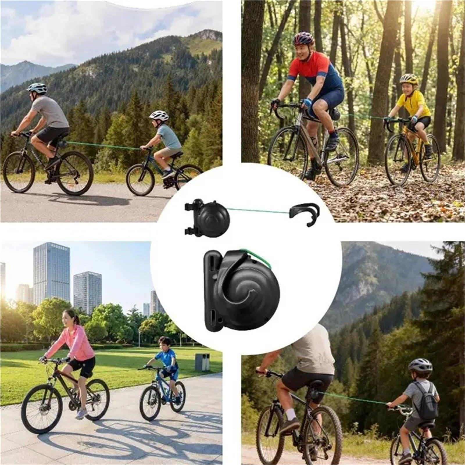 Bicycle Traction Rope Automatic Shrinkage | Bike Tow Rope Elastic Shock Absorbing For Parent-Child Family Outdoor Cycling
