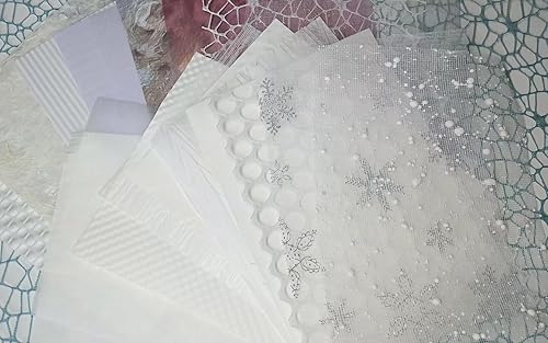 Miniatura 2 de 19 piezas de papel texturizado blanco para álbum de recortes con un paquete de papel de encaje hueco, hojas de papel A5 para manualidades, hechas a