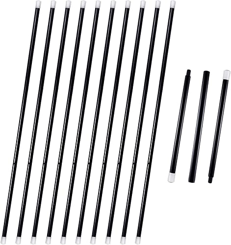 Magic Show - Bastón teatral, bastón negro de los años 20, accesorios para disfraz de Halloween, bastones de baile de plástico con gorras blancas