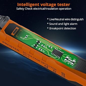 Proster Autoranging Multimeter 6000 Count - Proster Non Contact Voltage Tester Pen