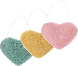 MUSISALY 3piezas Esponjas Faciales Desechables Para Limpieza y Exfoliación Colores Amarillo Verde y Rosa Para Uso Casa