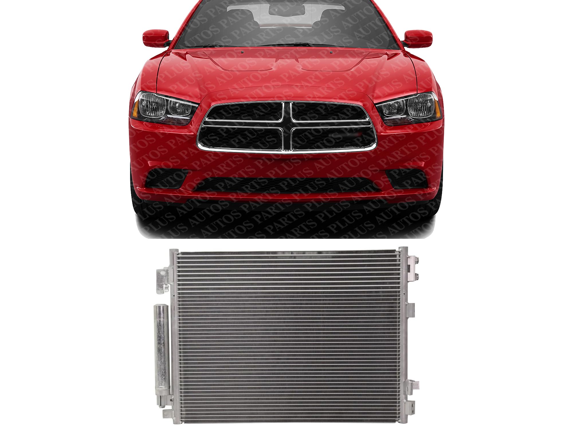 AUTOS PARTS PLUS Front AC Condenser Aluminum Core Direct Replacement Compatible With 2011-2023 Dodge Charger/Chrysler 300 CH3030244 68085784AA