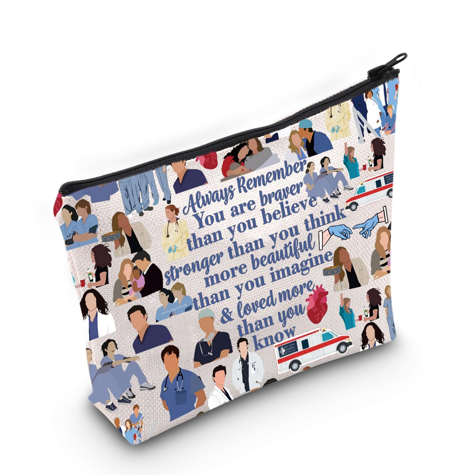 LEVLO Droctor TV Show Cosmetic Bag Derek and Meredith Inspired Fans Gift Droctor MeredithZipper Pouch Bag (Derek Full)